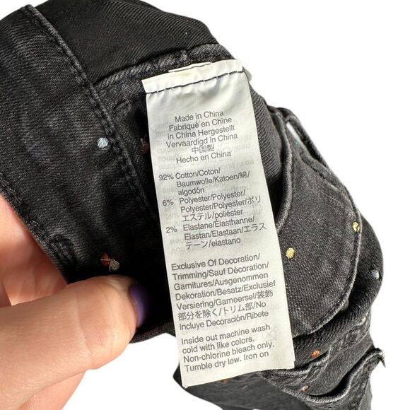 Madewell Vintage Washed Black High Rise Metallic Rainbow Dotted Skinny Jeans - Picture 13 of 13